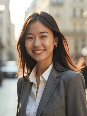 Portrait d'une jeune femme d'affaire qui réussit.